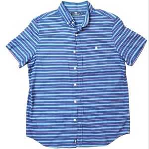 Vineyard Vines Blue and Pink Striped Short Sleeve. MED